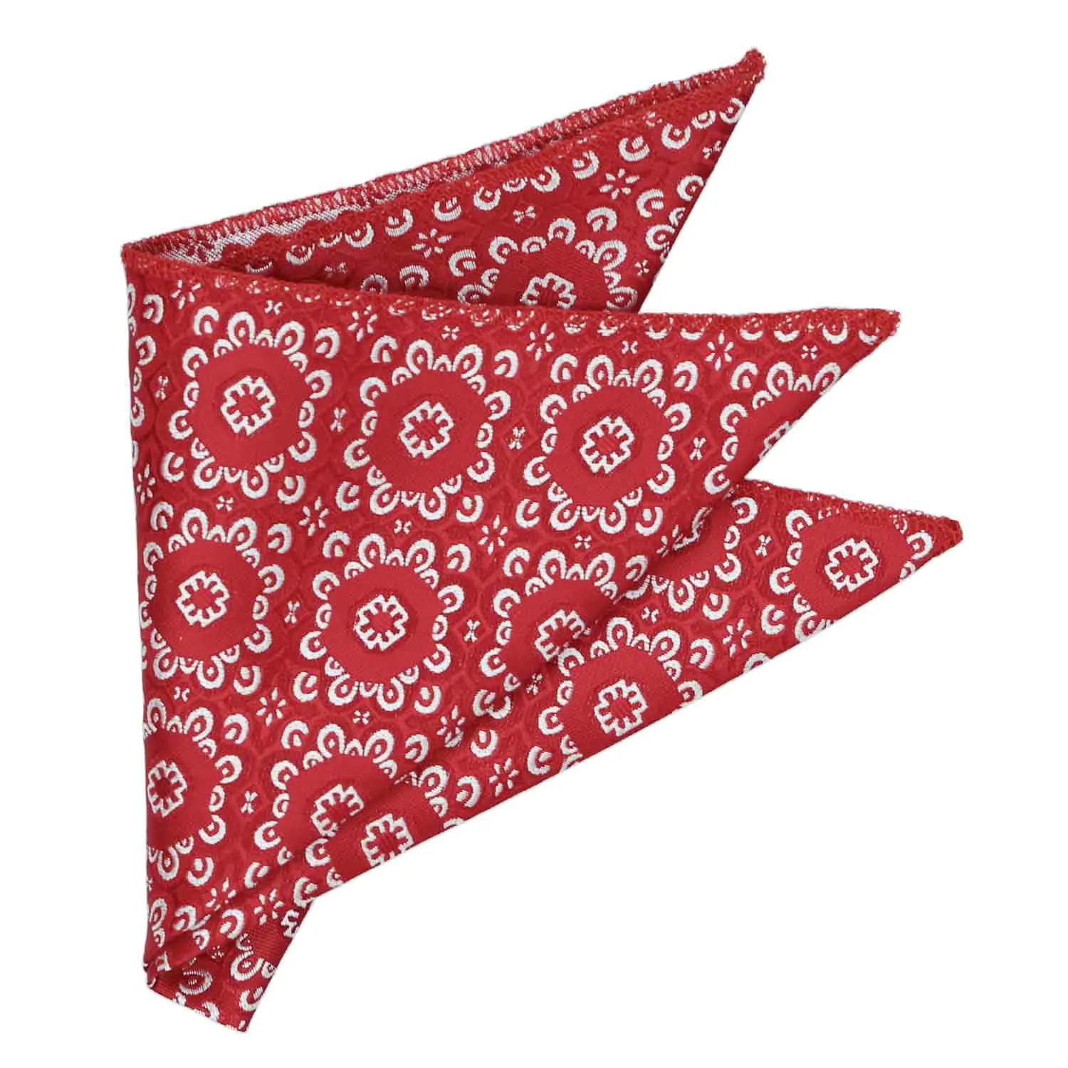Red Emma Floral Pattern Pocket Square sold by TieMart product image thumbnail 3