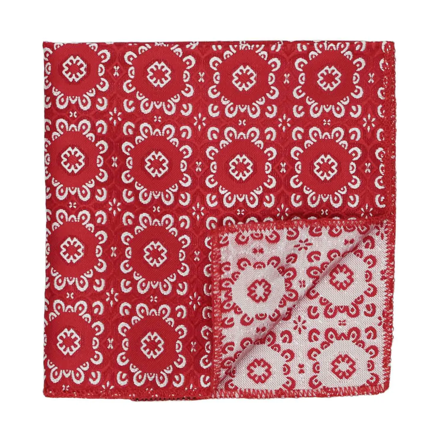 Red Emma Floral Pattern Pocket Square sold by TieMart product image thumbnail 2