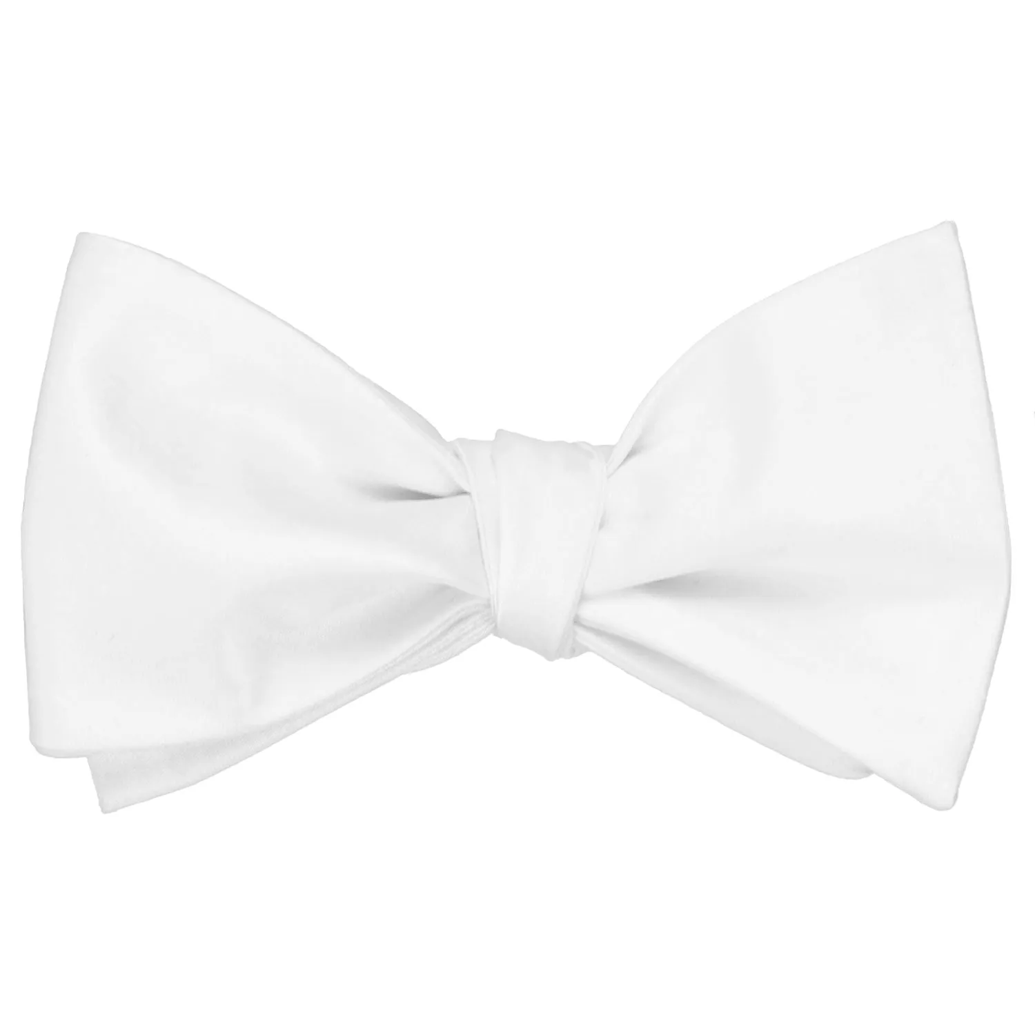 White Self-Tie Bow Tie sold by TieMart product image thumbnail 2