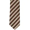 Brown and Beige Formal Striped Tie sold by TieMart