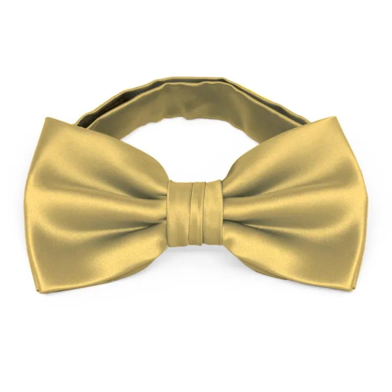 Light Gold Premium Bow Tie sold by TieMart