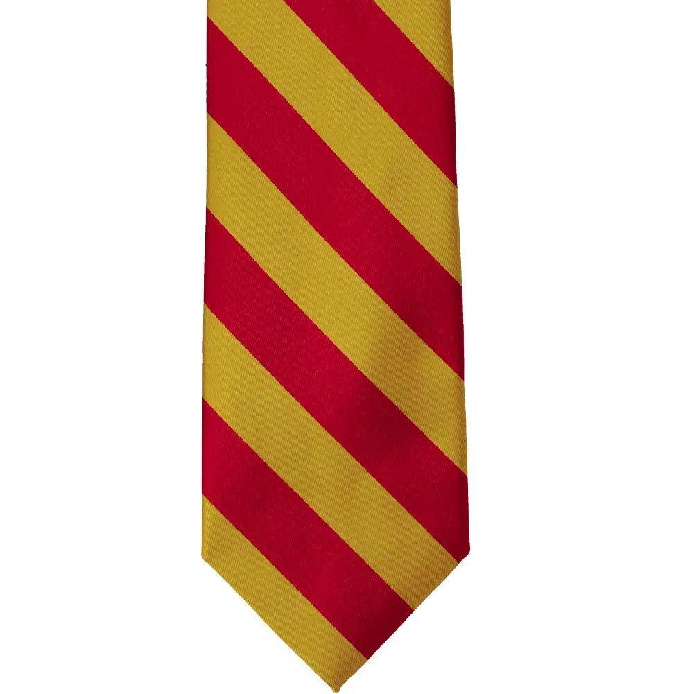 Red and Gold Striped Tie sold by TieMart product image thumbnail 3