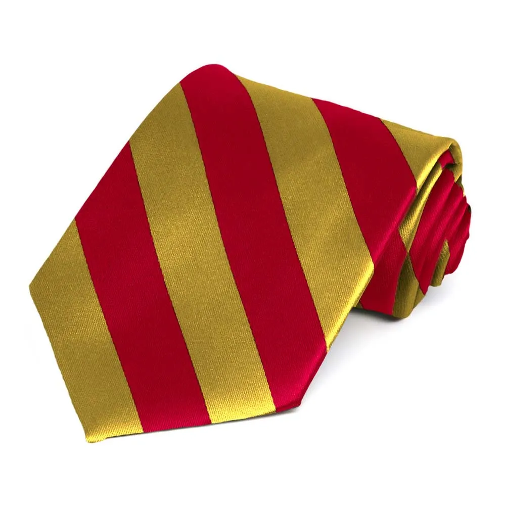 Red and Gold Striped Tie sold by TieMart