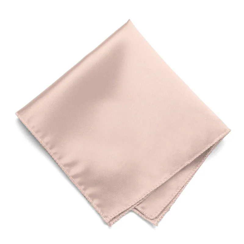 Blush Pink Solid Color Pocket Square sold by TieMart