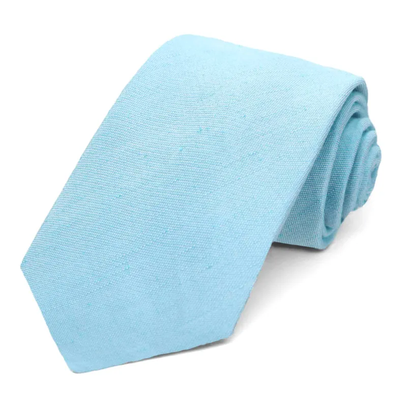 Watercolor Blue Regency Linen/Silk Narrow Necktie, 3" Width sold by TieMart