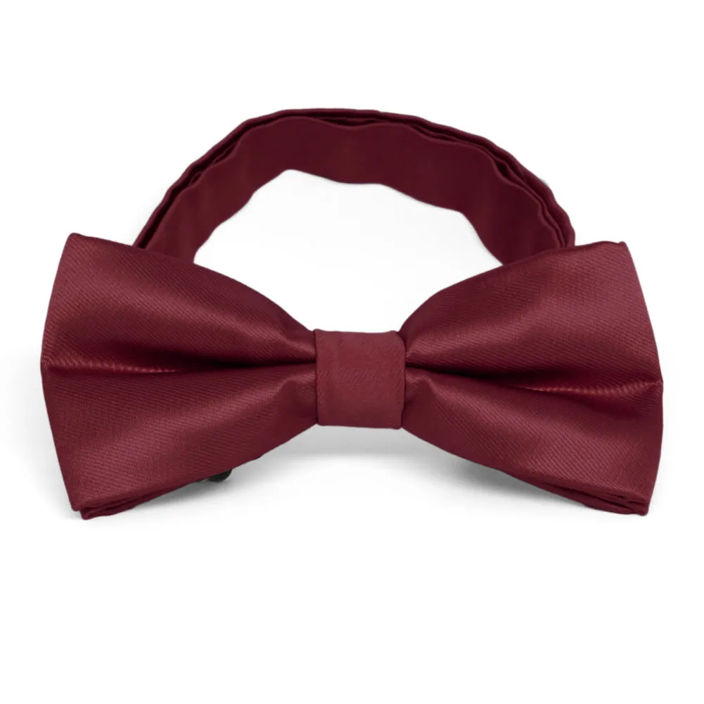 Burgundy Band Collar Bow Tie sold by TieMart