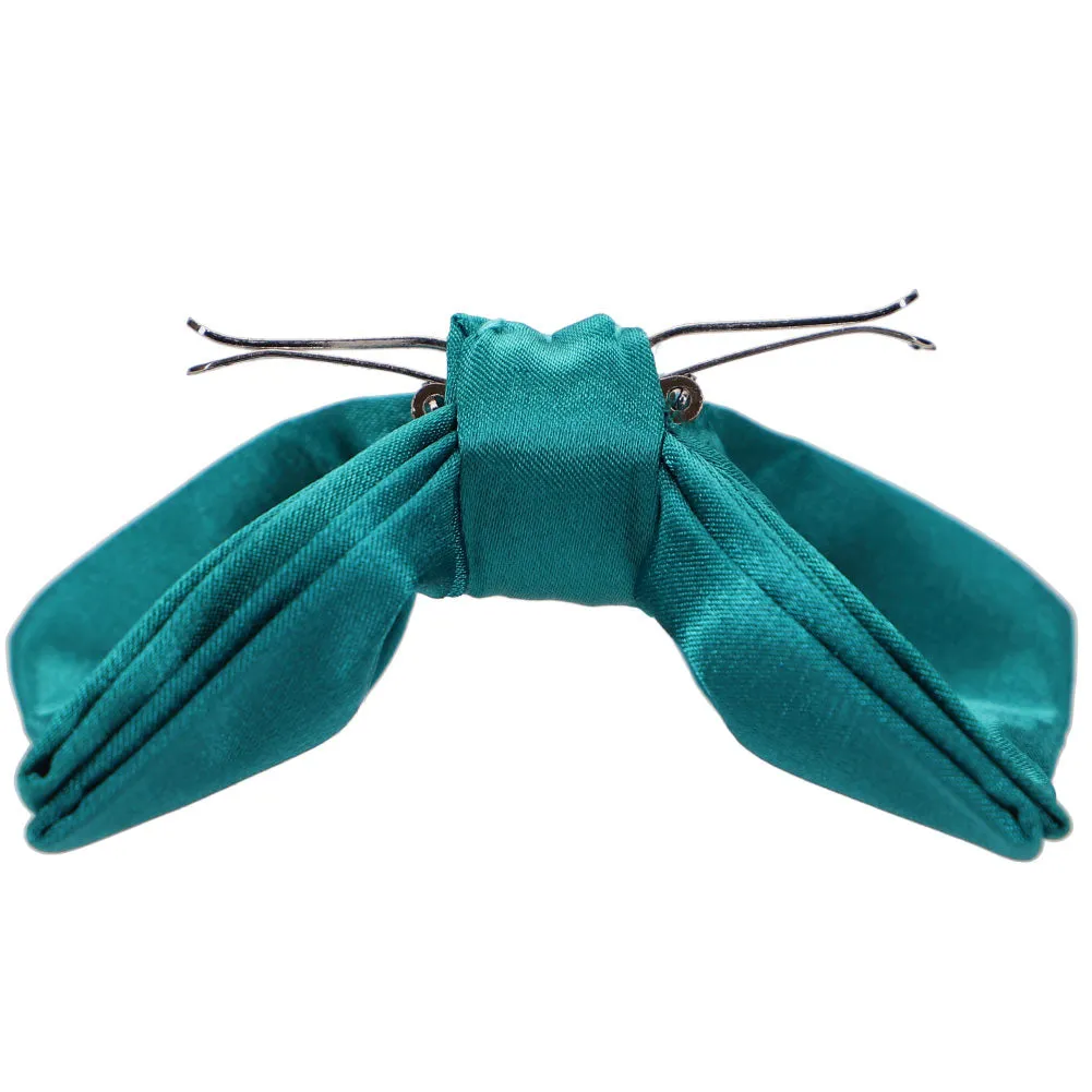 Deep Aqua Clip-On Bow Tie sold by TieMart product image thumbnail 2