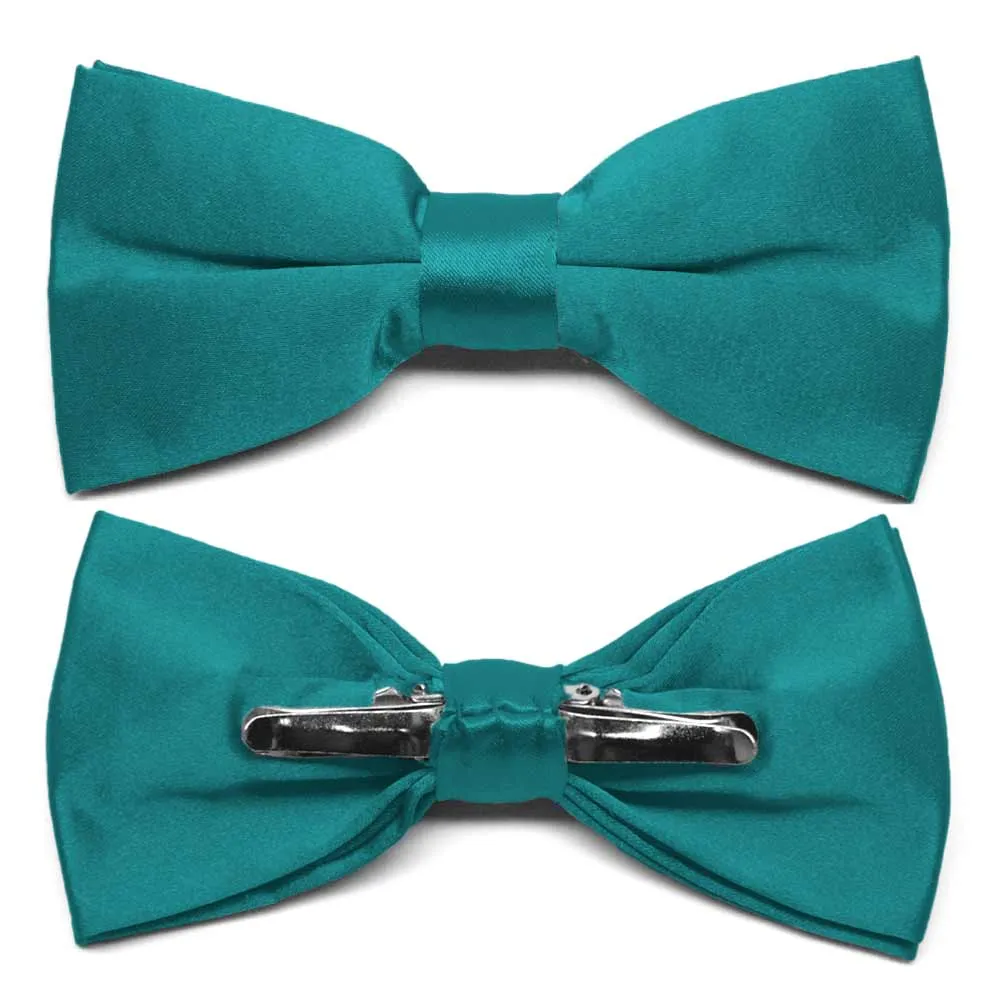 Deep Aqua Clip-On Bow Tie sold by TieMart