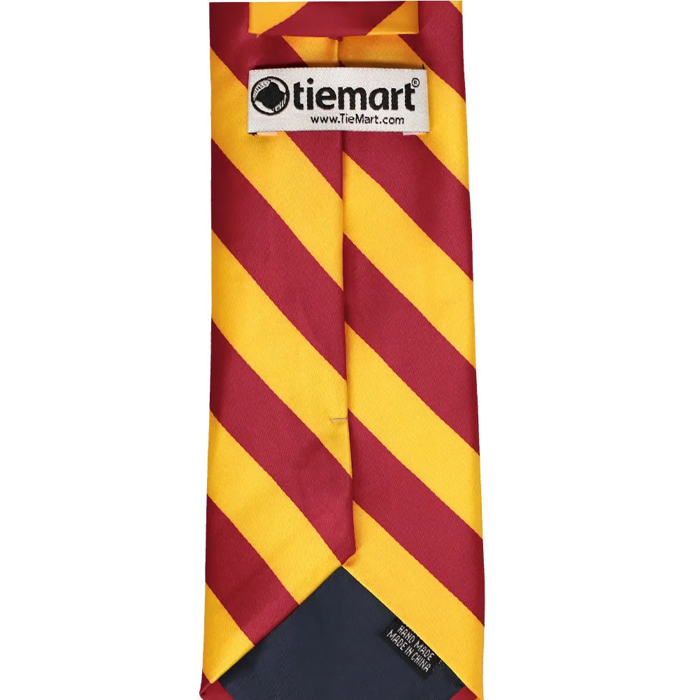 Crimson Red and Golden Yellow Striped Tie sold by TieMart product image thumbnail 4