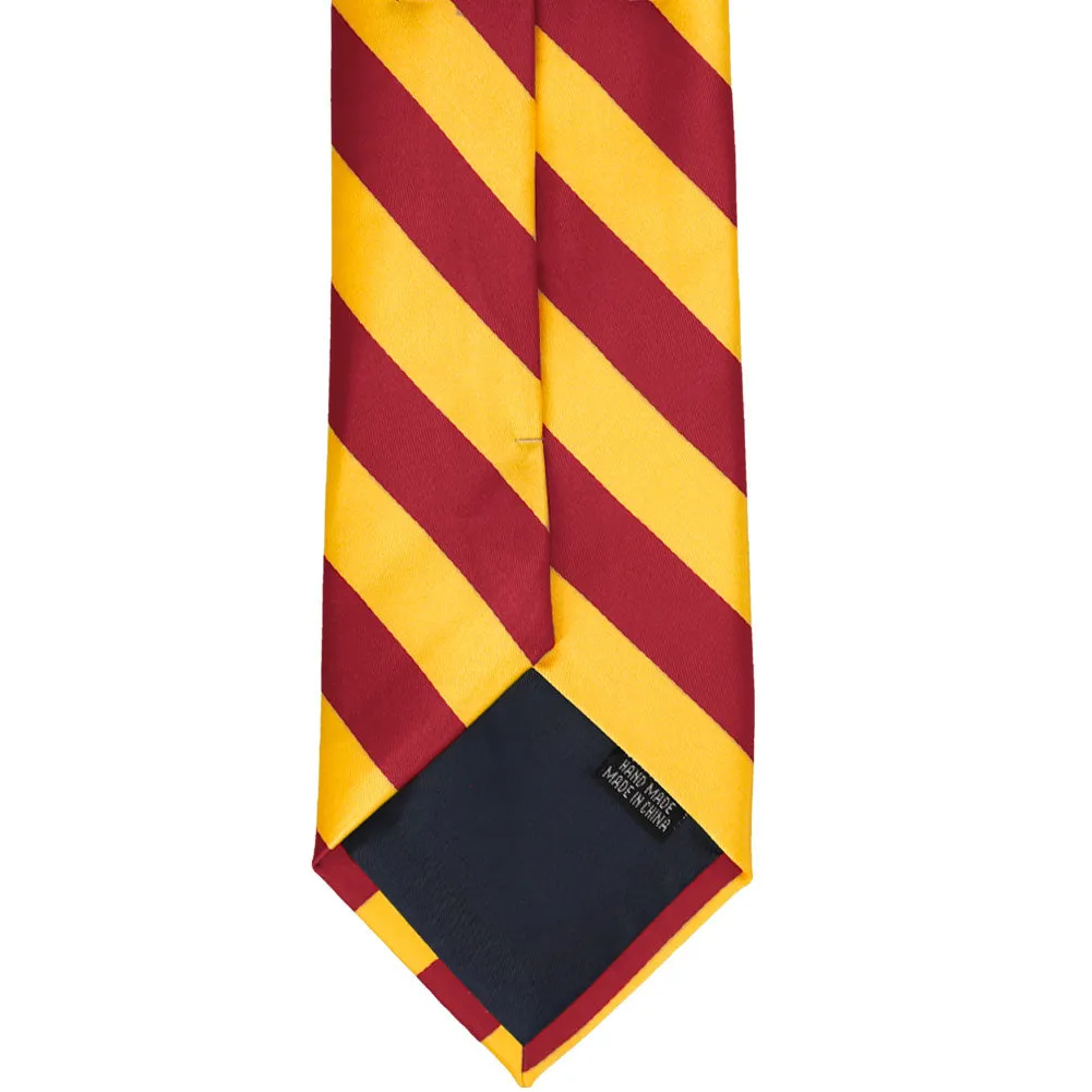 Crimson Red and Golden Yellow Striped Tie sold by TieMart product image thumbnail 5
