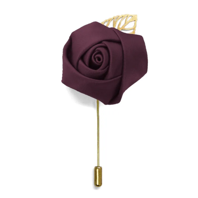 Wine Premium Flower Lapel Pin sold by TieMart