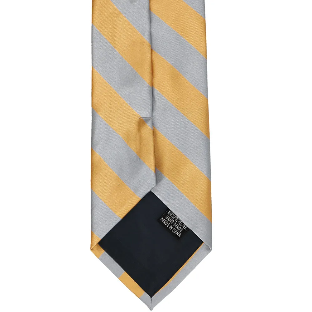 Honey Gold and Silver Striped Tie sold by TieMart product image thumbnail 5