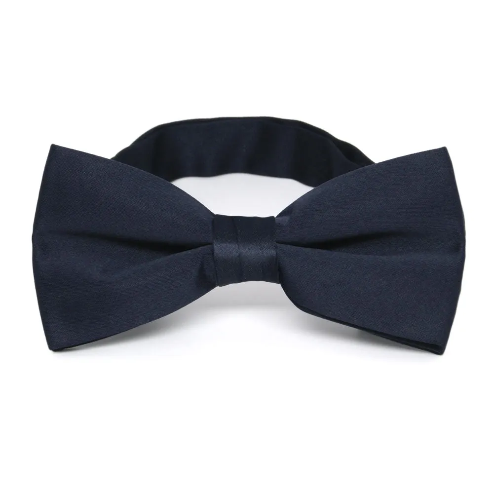 Midnight Blue Band Collar Bow Tie sold by TieMart