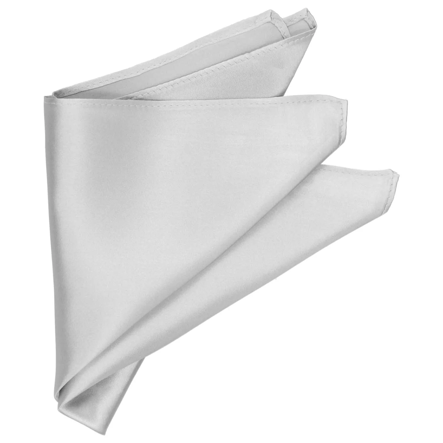 Silver Silk Pocket Square sold by TieMart product image thumbnail 3