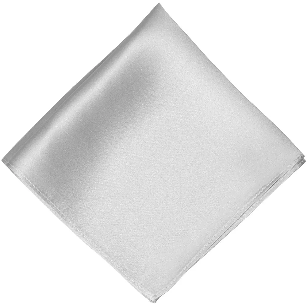 Silver Silk Pocket Square sold by TieMart