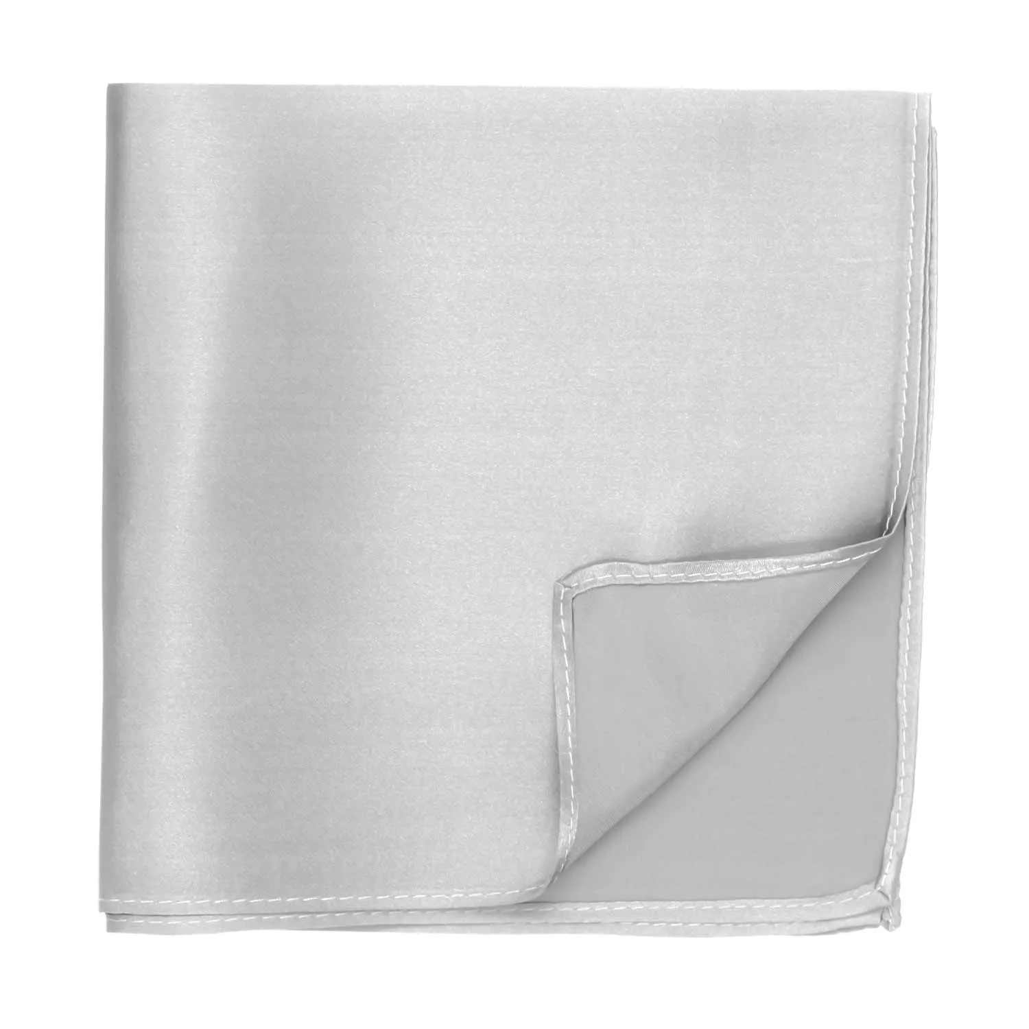 Silver Silk Pocket Square sold by TieMart product image thumbnail 2