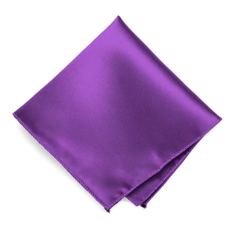 Plum Violet Solid Color Pocket Square sold by TieMart