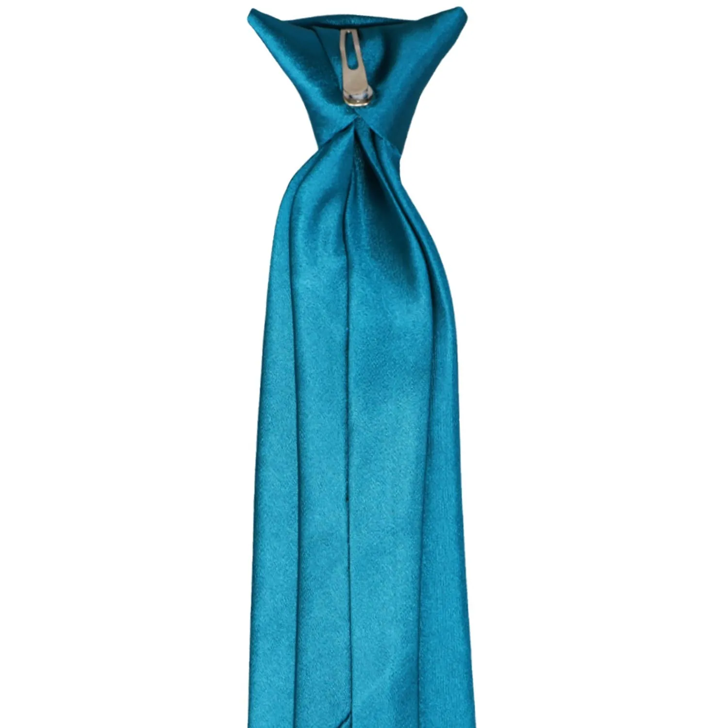 Caribbean Blue Solid Color Clip-On Tie sold by TieMart product image thumbnail 5