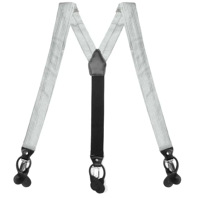 Soft Gray Henry Grain Pattern Suspenders sold by TieMart