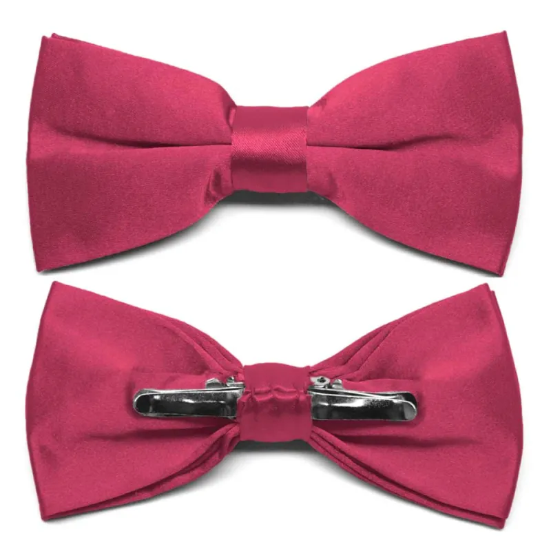 Ruby Red Clip-On Bow Tie sold by TieMart