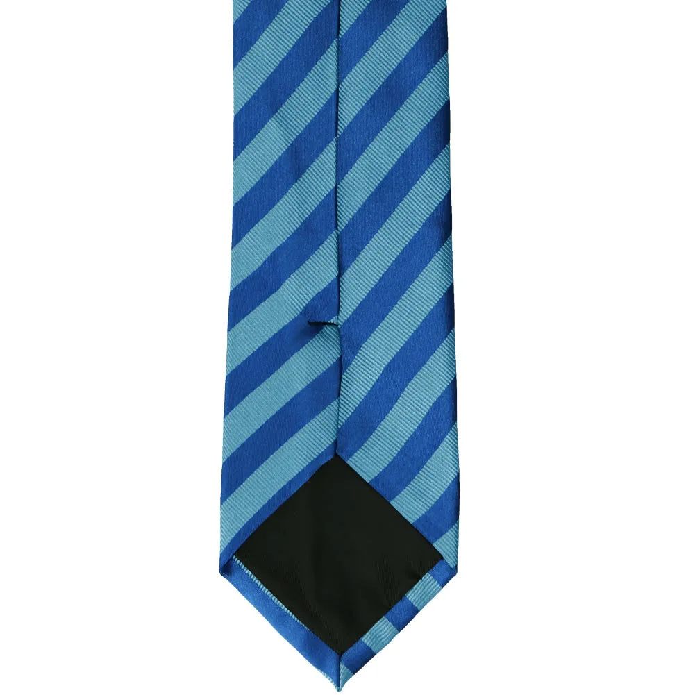Horizon Blue Formal Striped Tie sold by TieMart product image thumbnail 4