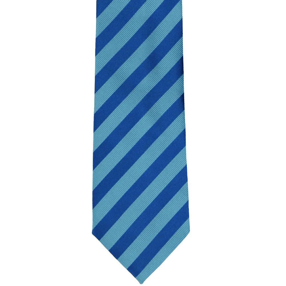 Horizon Blue Formal Striped Tie sold by TieMart product image thumbnail 2