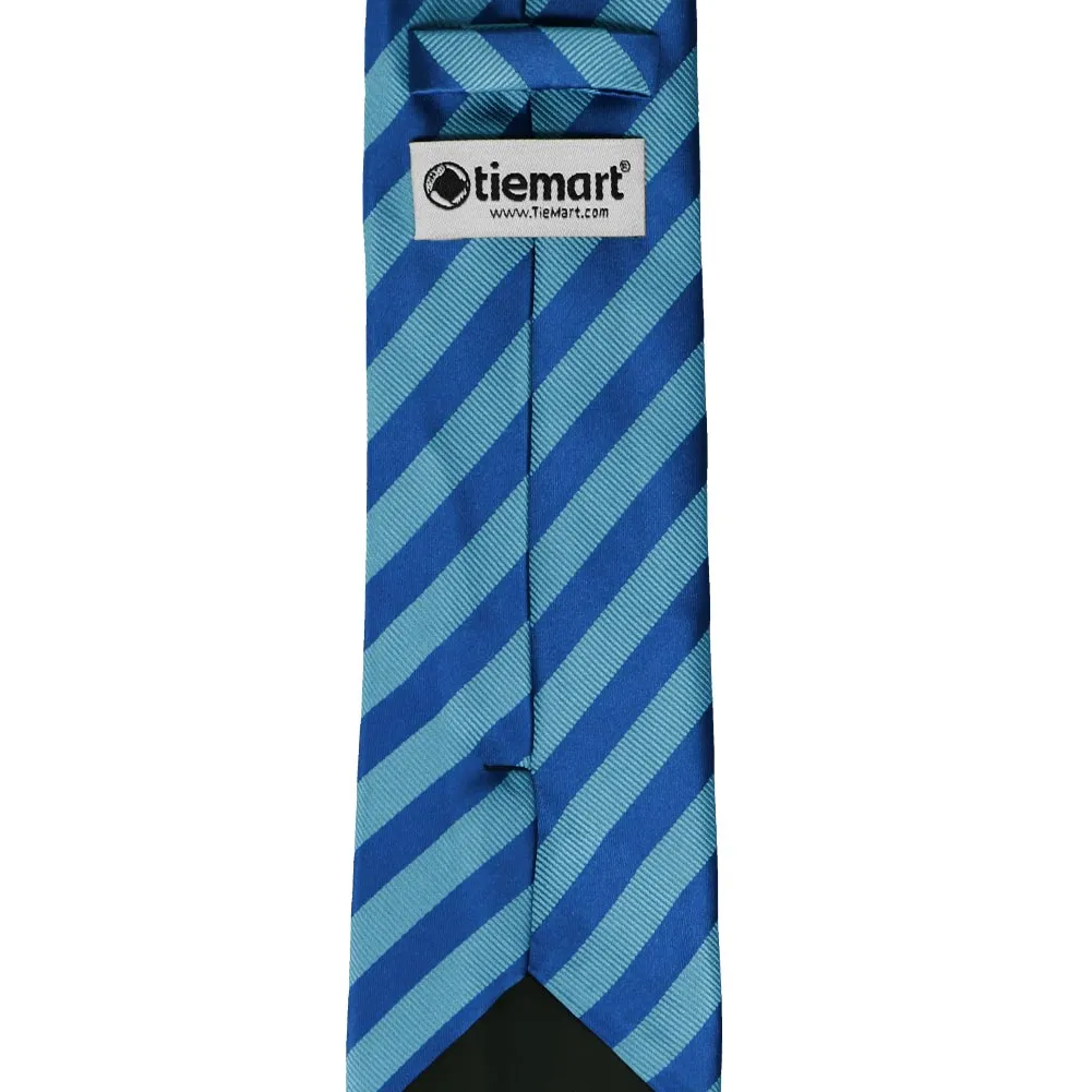 Horizon Blue Formal Striped Tie sold by TieMart product image thumbnail 3