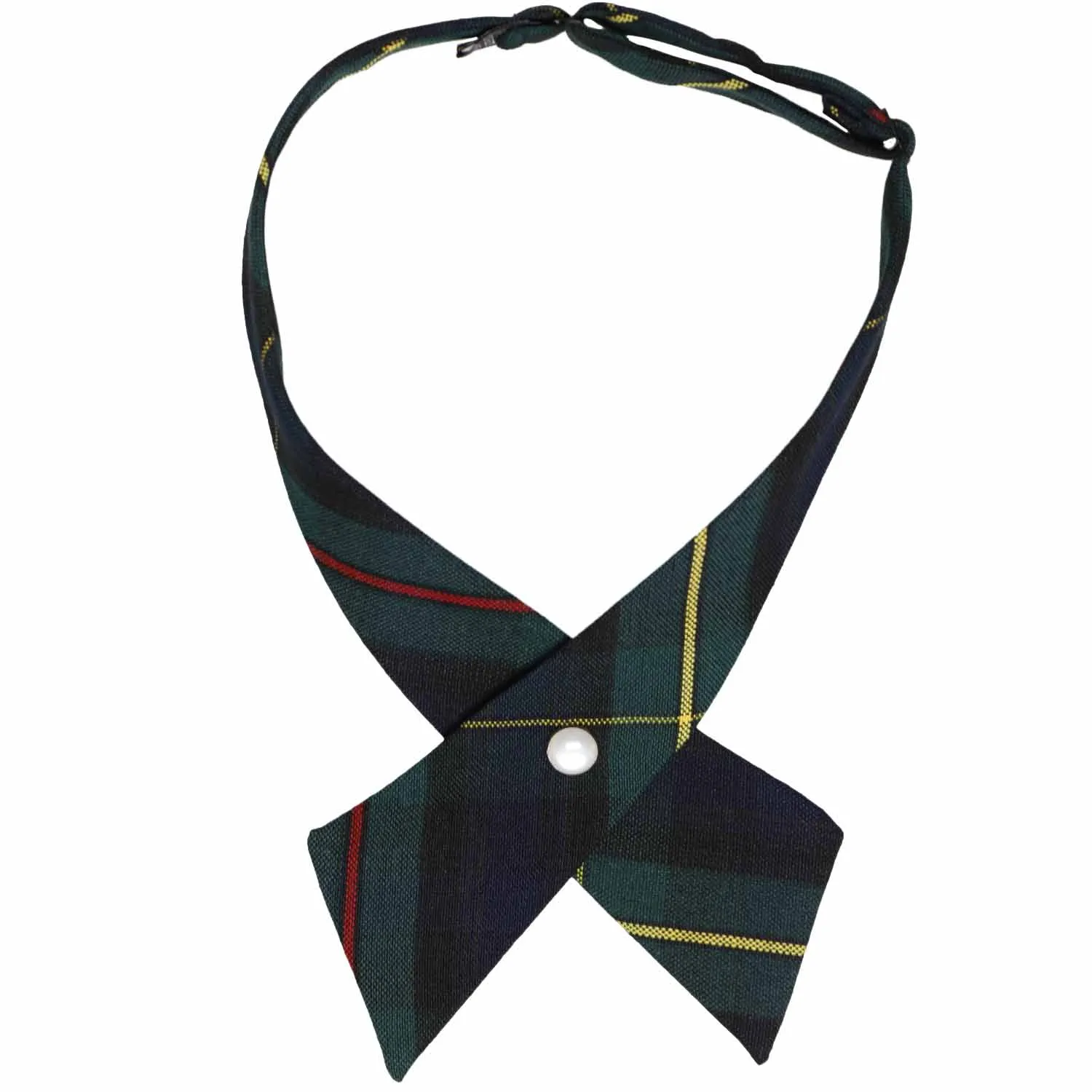 Hunter Green and Navy Blue Plaid Crossover Tie sold by TieMart product image thumbnail 2