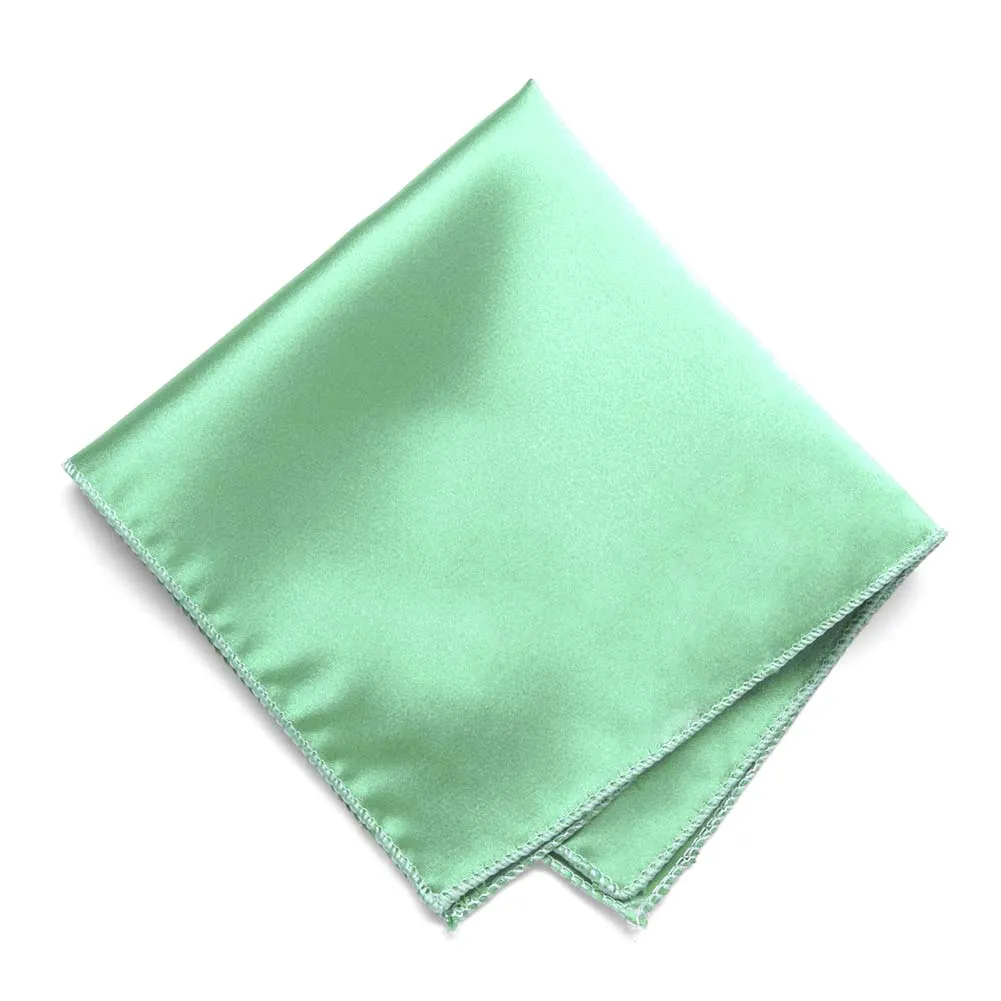 Seafoam Solid Color Pocket Square sold by TieMart