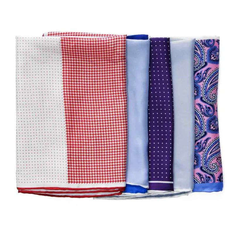 Oversized Assorted Pocket Squares, 5-Pack, Irregular sold by TieMart