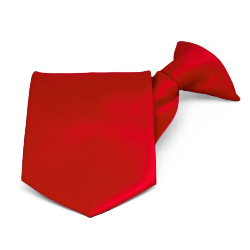 Red Solid Color Clip-On Tie sold by TieMart