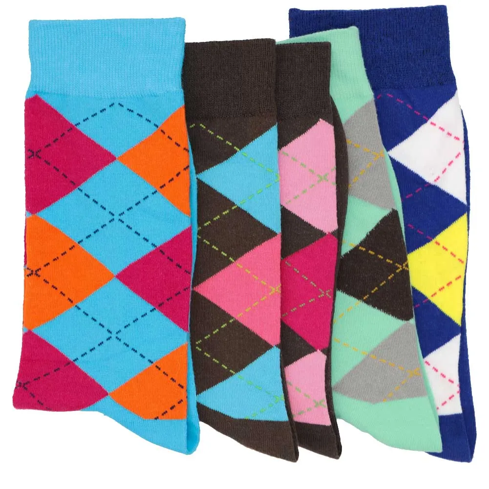 Men’s Fun Argyle Socks, 5-Pack sold by TieMart