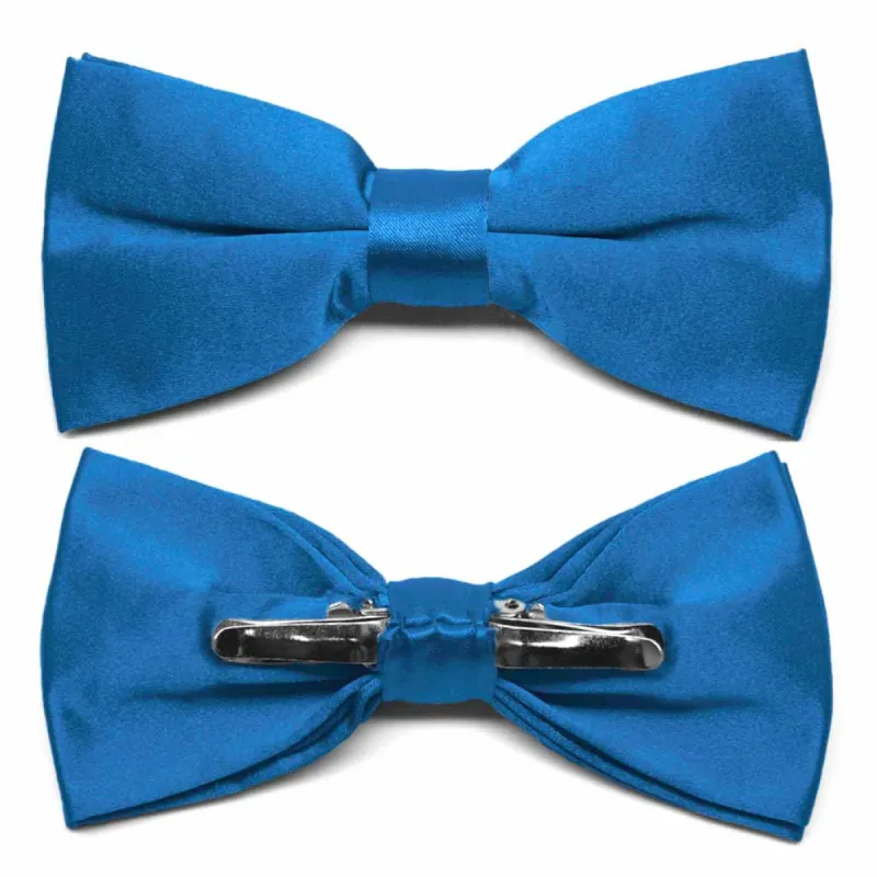 Azure Blue Clip-On Bow Tie sold by TieMart