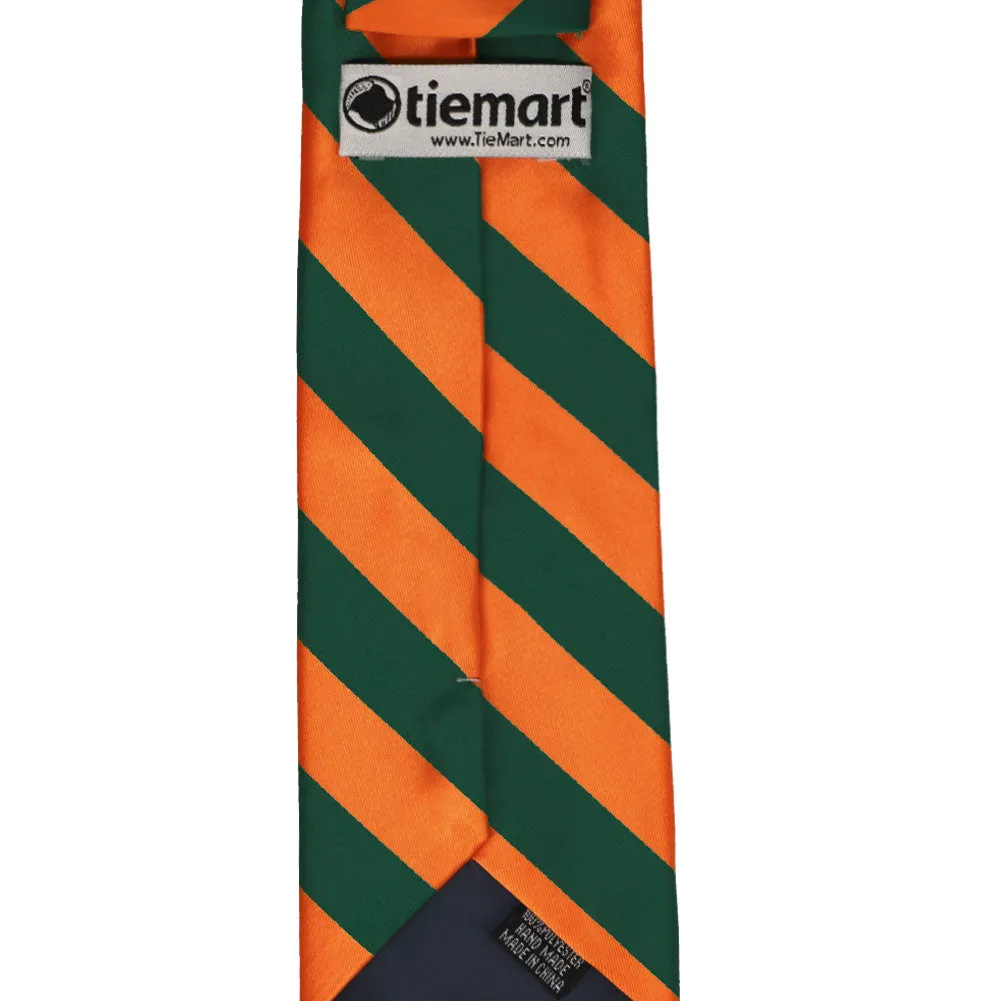 Florida Orange and Dark Green Striped Tie sold by TieMart product image thumbnail 4
