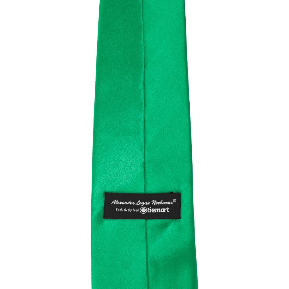 Green Solid Color Necktie sold by TieMart product image thumbnail 3
