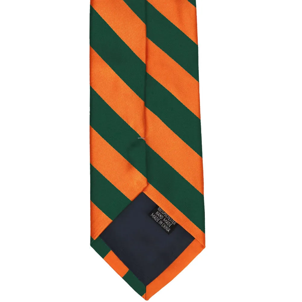 Florida Orange and Dark Green Striped Tie sold by TieMart product image thumbnail 5