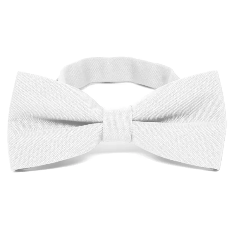 White Matte Finish Bow Tie sold by TieMart