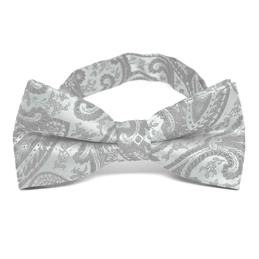 Mercury Silver Clara Paisley Band Collar Bow Tie sold by TieMart
