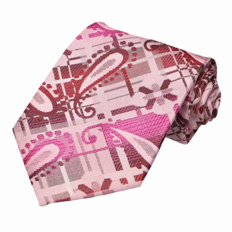 Carnation Pink Belmont Paisley Necktie sold by TieMart