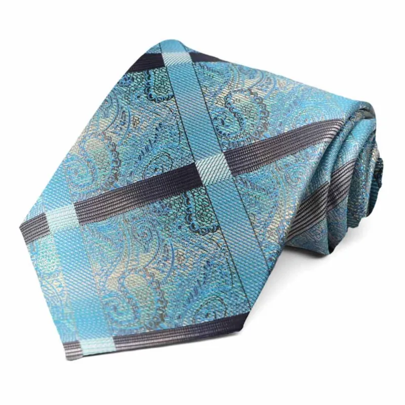 Turquoise Ferguson Paisley Necktie sold by TieMart