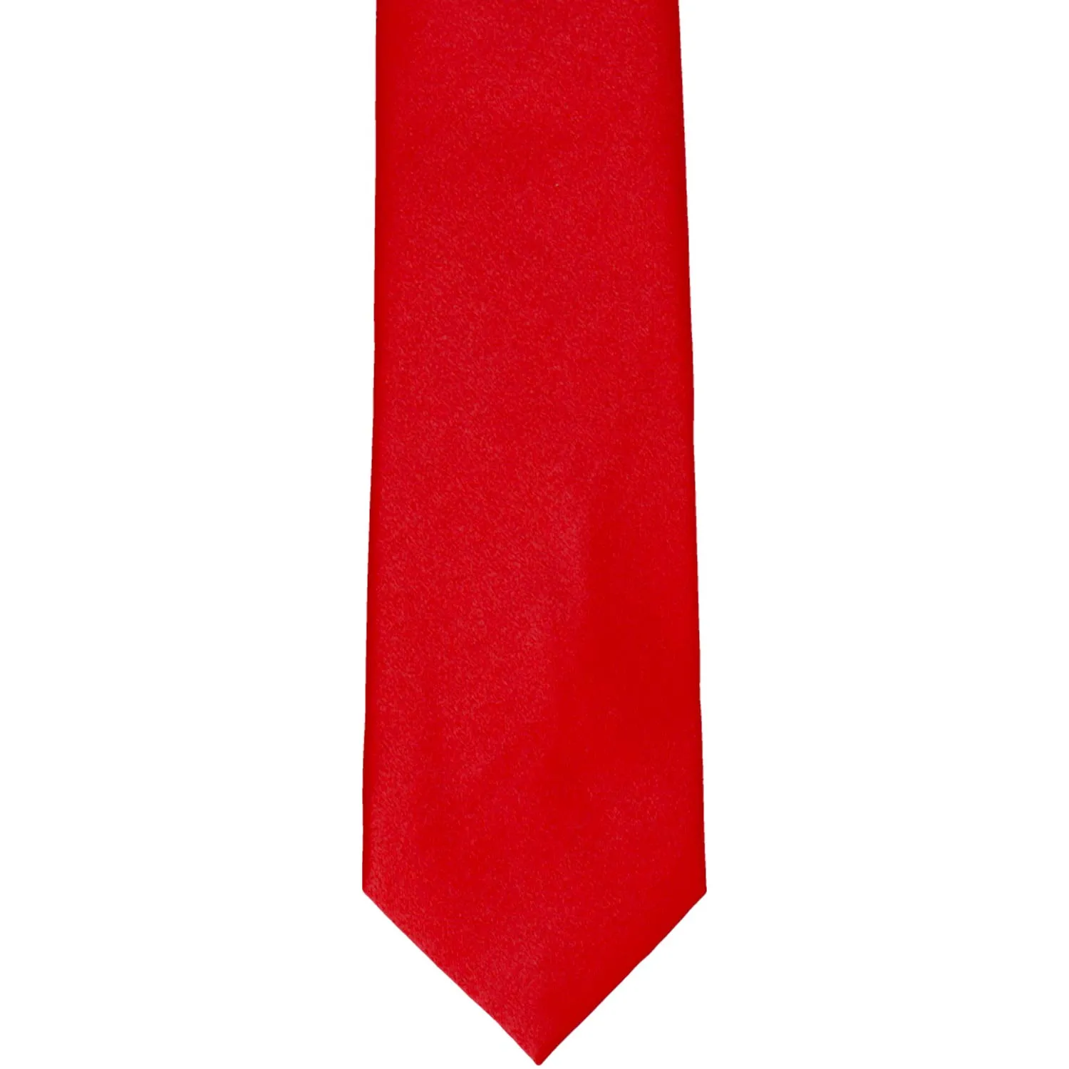 Red Slim Solid Color Necktie, 2.5" Width sold by TieMart product image thumbnail 2