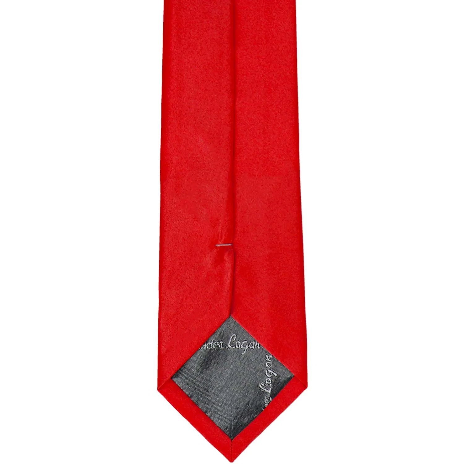 Red Slim Solid Color Necktie, 2.5" Width sold by TieMart product image thumbnail 4