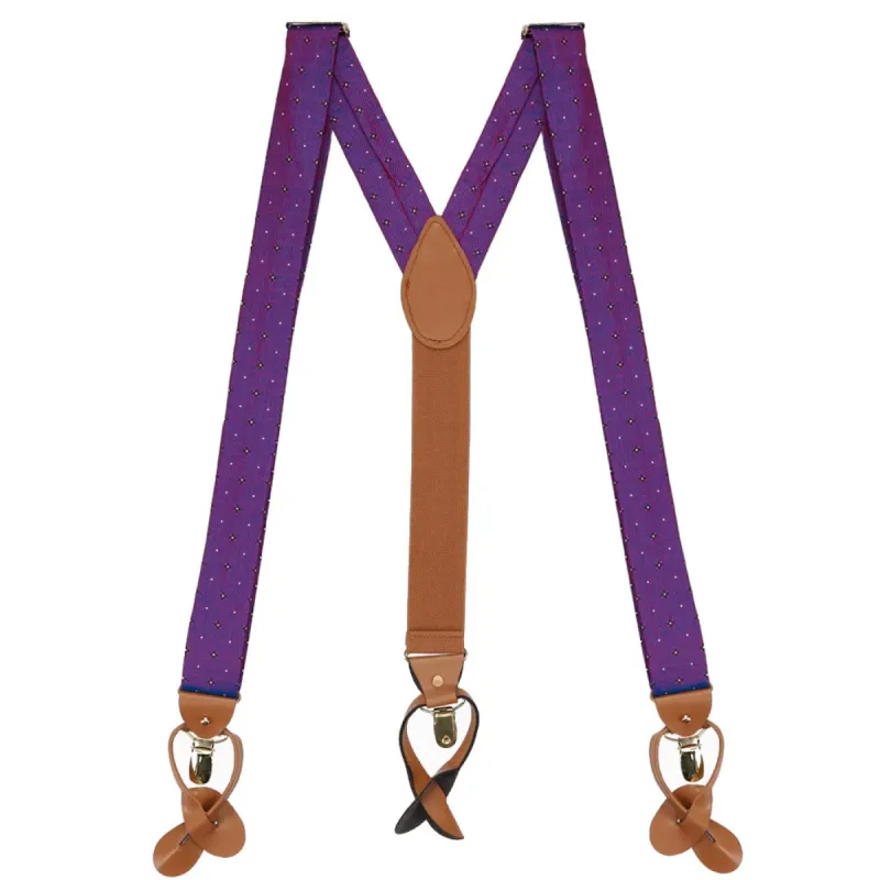 Iridescent Purple Thackery Geometric Suspenders sold by TieMart