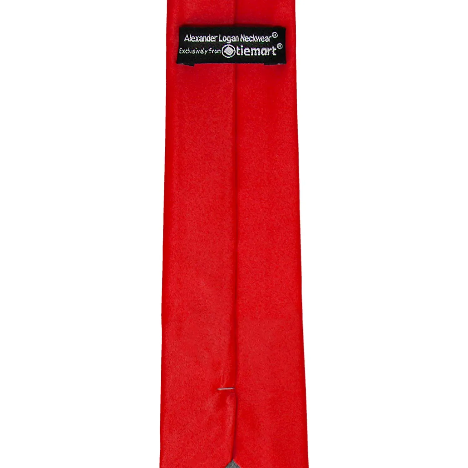 Red Slim Solid Color Necktie, 2.5" Width sold by TieMart product image thumbnail 3