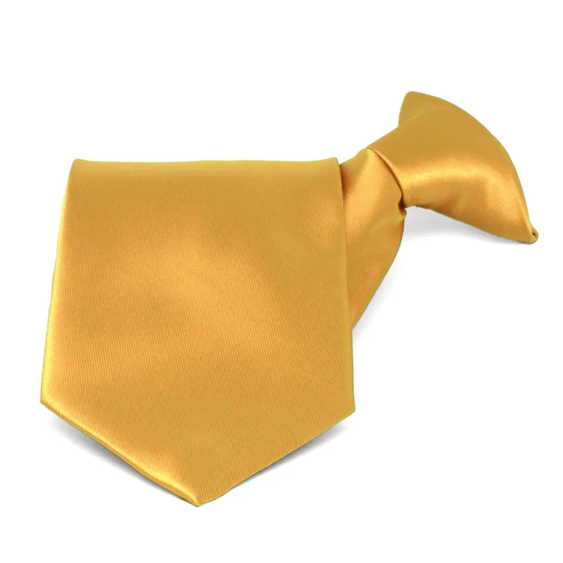 Gold Bar Solid Color Clip-On Tie sold by TieMart
