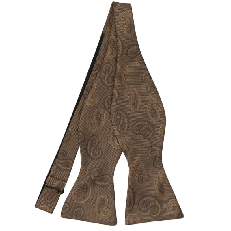 Brown Elias Paisley Self-Tie Bow Tie sold by TieMart