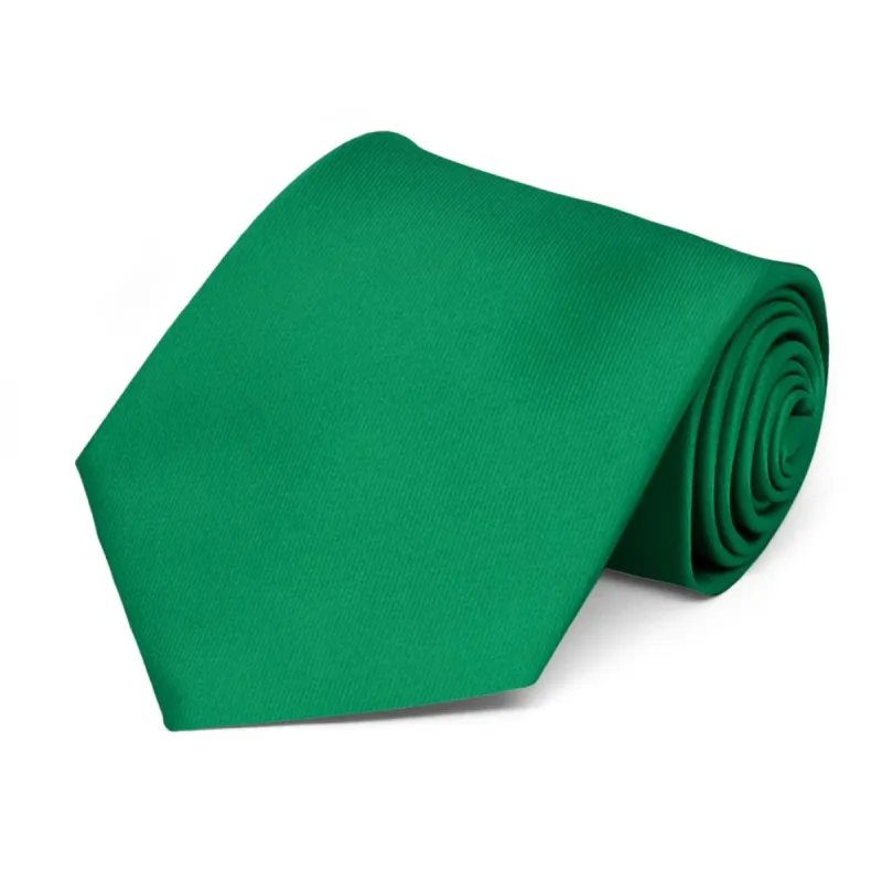 Kelly Green Extra Long Solid Color Necktie sold by TieMart