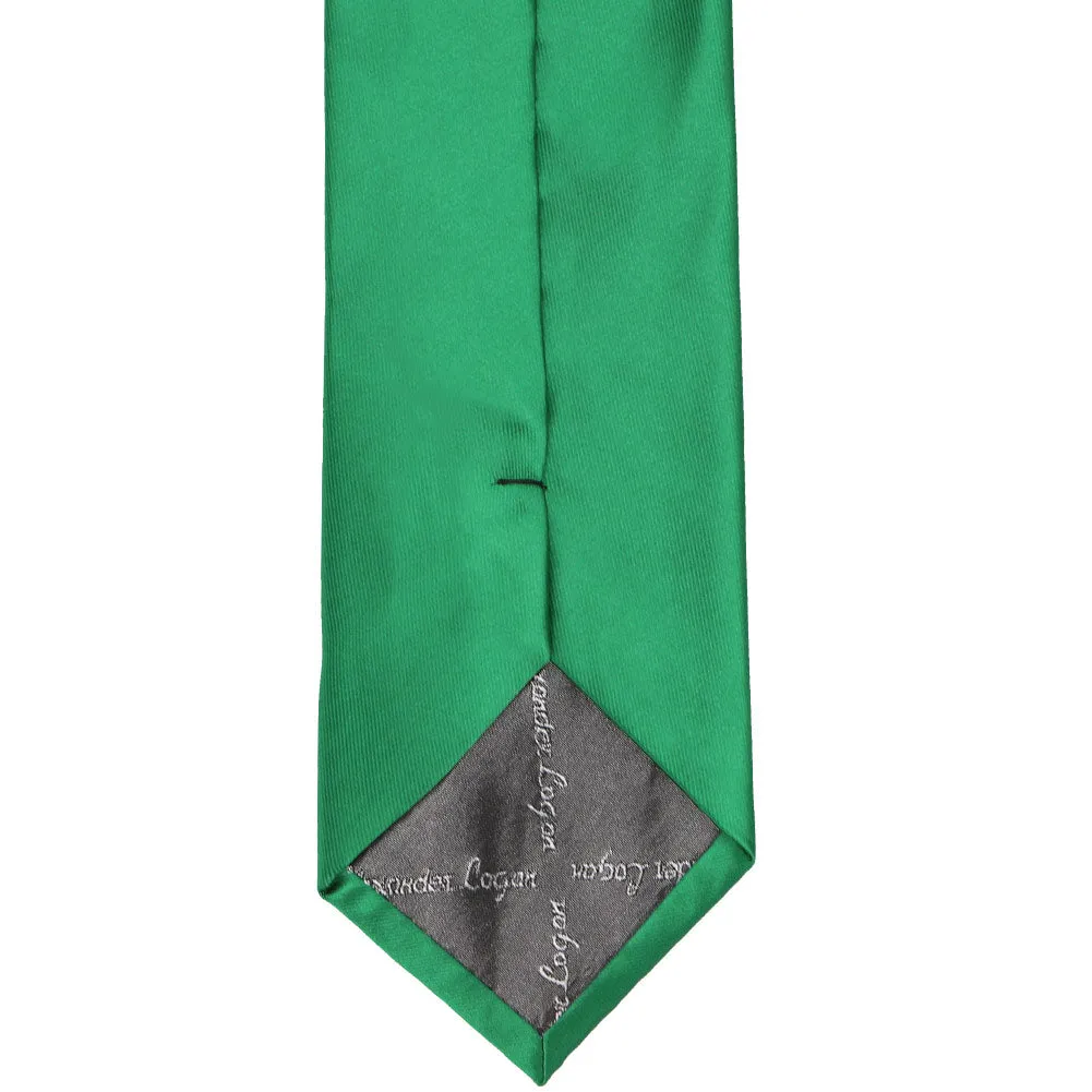 Kelly Green Extra Long Solid Color Necktie sold by TieMart product image thumbnail 3