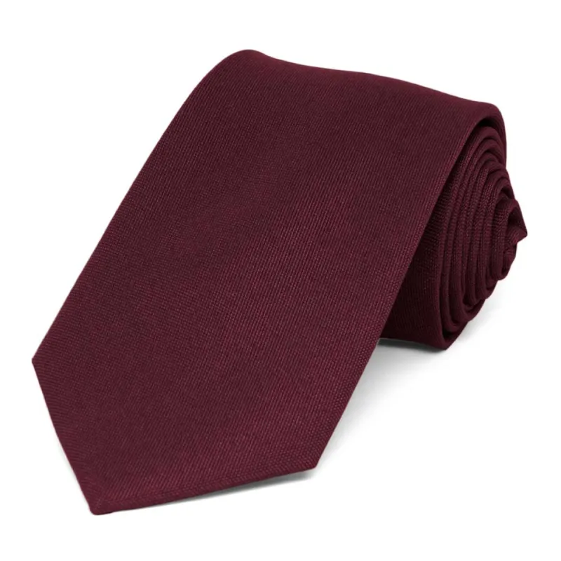 Dark Burgundy Matte Finish Extra Long Necktie, 3" Width sold by TieMart