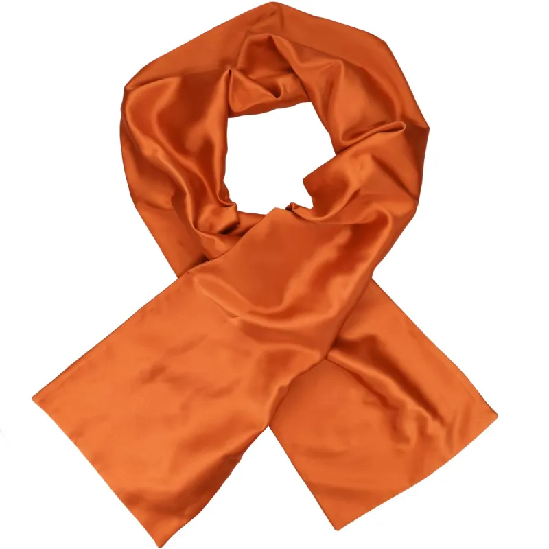 Burnt Orange Premium Solid Color Scarf sold by TieMart